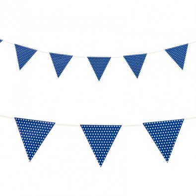 Banderole fanions bleu marine navy pois blanc Banderole fanions bleu marine navy pois blanc