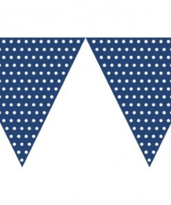 Banderole fanions bleu marine navy pois blanc