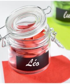 Bocal pot en verre avec ardoise (x 24)