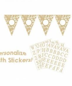 Banderole personnalisable dorée DIY à fanions