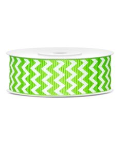 10M Ruban chevron vert en coton 25mm