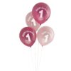 8 ballons 1 an rose premier anniversaire