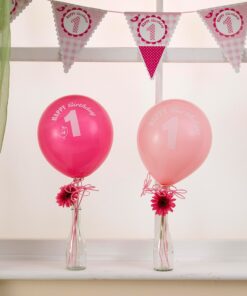 8 ballons 1 an rose premier anniversaire