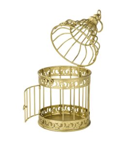 Location petite cage dorée en métal H22cm