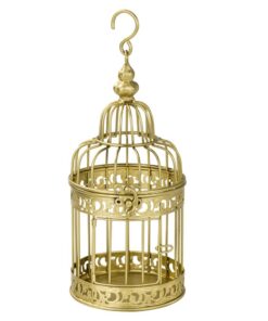 Location petite cage dorée en métal H22cm