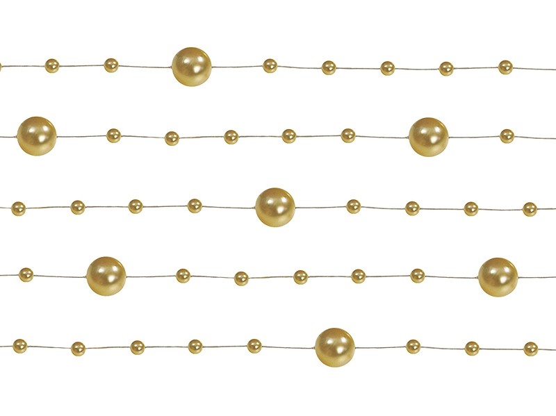 5 guirlandes de perles or doré gold 1M30 5 guirlandes de perles or doré gold 1M30