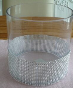 LOCATION bonbonniere vase rond strass argent