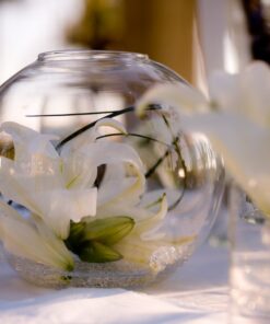 Location vase boule D30cm centre de table mariage