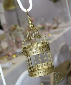 Location petite cage dorée en métal H22cm