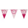 Guirlande fanion 1er anniversaire petit oiseau rose