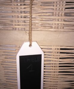 LOCATION ardoise noir contour bois blanc numéro de table bouteille
