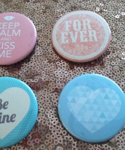 4 badges ronds personnalisés mariage