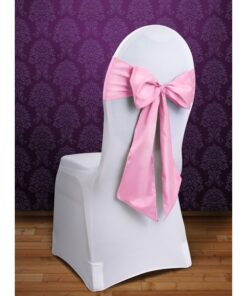 Location noeud de chaise rose clair en satin