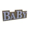 LOCATION panneau BABY en bois bleu à pois