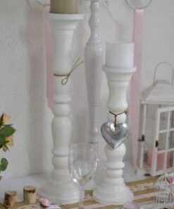 Location 3 support bougeoir en bois blanc