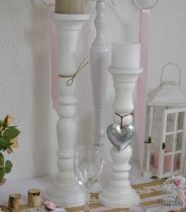 Location 3 support bougeoir en bois blanc Location 3 support bougeoir en bois blanc