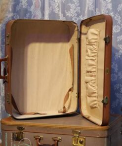 Location valise vintage marron deco mariage