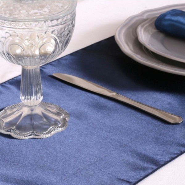Tissu satin bleu marine 36cm 9M chemin de table Tissu satin bleu marine 36cm 9M chemin de table