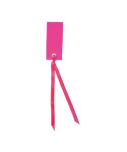 Etiquette avec ruban marque place rose fuchsia