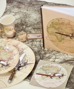 Le livre d'or mariage voyage vintage avion