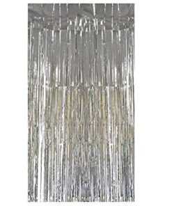 Rideau franges gris argent backdrop