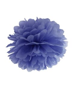Le pompon en papier bleu marine 35cm