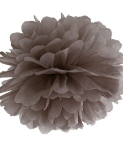 Le pompon en papier brun chocolat 35cm