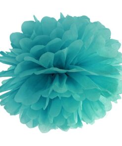 Le pompon en papier turquoise foncé 35cm