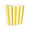 5 pots à popcorn rayures blanc et jaune rayures