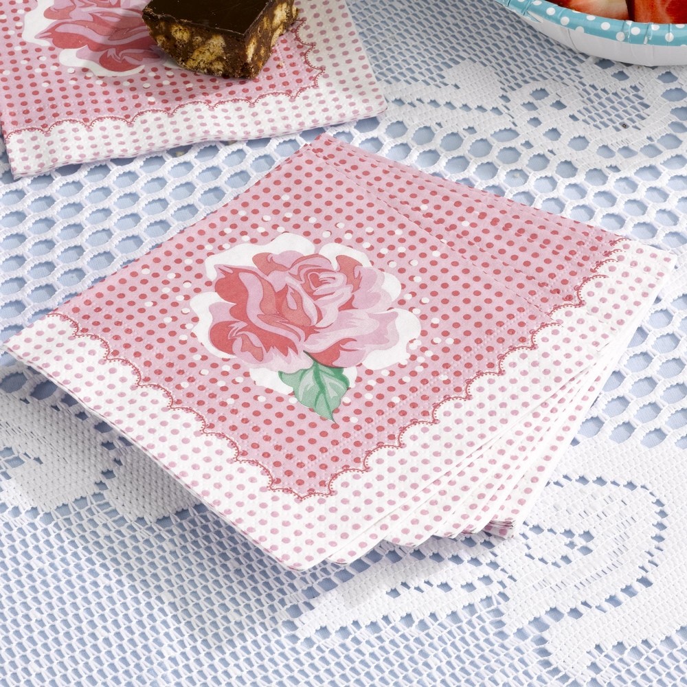20 serviettes liberty rose rétro pois shabby 20 serviettes liberty rose rétro pois shabby