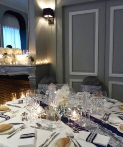 Tissu satin bleu marine 36cm 9M chemin de table
