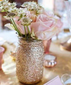Location vase Mason Jar paillettes or glitter