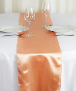 Tissu satin pêche 36cm 9M chemin de table