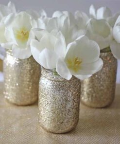 Location vase Mason Jar paillettes or glitter