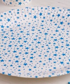 8 assiettes étoile bleue table anniversaire