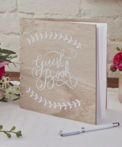 Livre d'or en bois naturel 