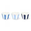 6 caissettes contour muffins cupcakes bleu rayures