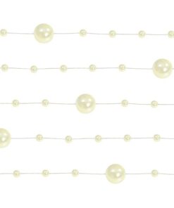 5 guirlandes de perles creme ivoire 1M30