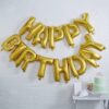 Guirlande ballons Happy Birthday lettres dorées