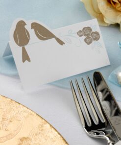 50 marque place love birds fleurs oiseaux doré bleu