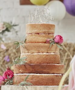 Cake topper Best Day Ever en bois gâteau mariage