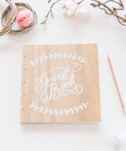 Livre d'or en bois naturel 