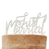 Cake topper just married en bois mariage bohème