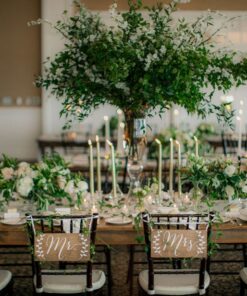 2 pancartes en bois Mr & Mrs mariage dos chaise