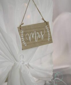 2 pancartes en bois Mr & Mrs mariage dos chaise