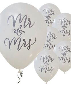 10 ballons mariage Mr & Mrs bohème