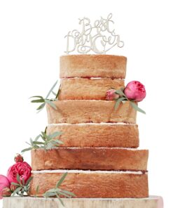 Cake topper Best Day Ever en bois gâteau mariage