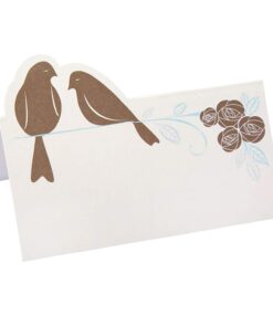 50 marque place love birds fleurs oiseaux doré bleu