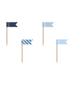 Déco gâteau drapeau bleu mini flags cupcake topper