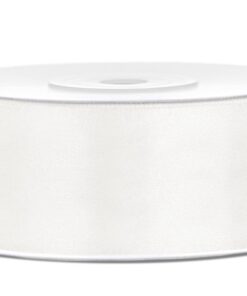 Ruban satin 25mm blanc cassé 25M